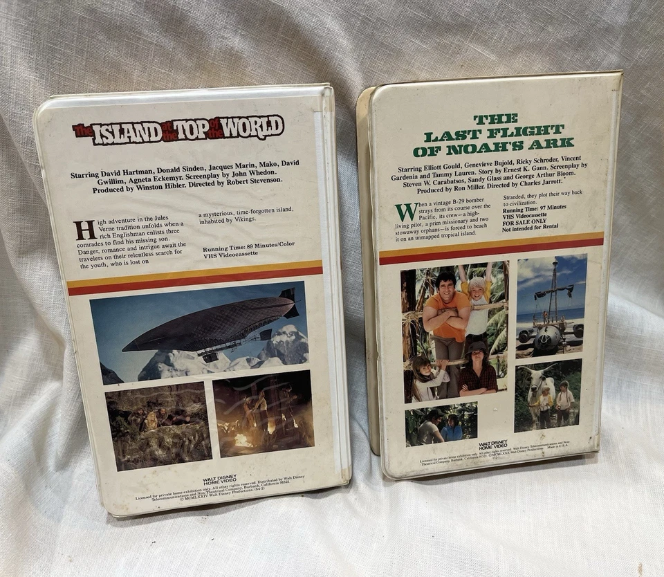 2 Disney VHS CLAMSHELL Island at the Top of the World - Last flight Noah's Ark - Image 2 of 4