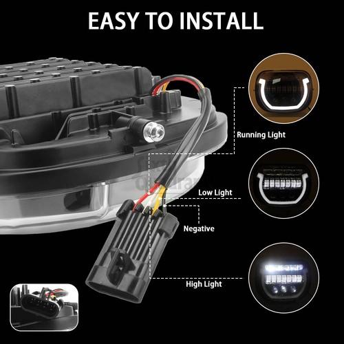 LED Front Headlight Daytime Running Light Hi/Low Beam For Harley Street Glide - Picture 20 of 24