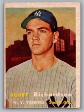 1957 Topps - Scarce Series Bobby Richardson #286 (RC) - VG-EX (No Creases)