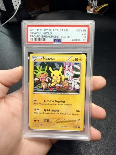 2016 POKEMON XY BLACK STAR PROMO BREAKPOINT BLISTERS #XY95 PIKACHU-HOLO PSA 3