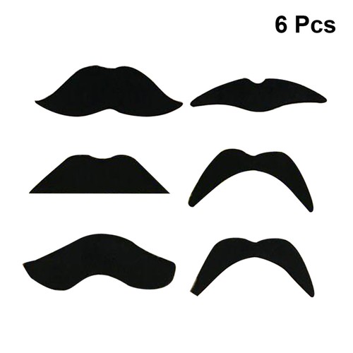 Baffi da Barba Artificiali 6 Pezzi Stick su Autoadesivo Novità - Foto 12 di 12