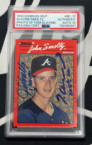 John Smoltz [Photo of Tom Glavine] #BC-12 1990 Donruss MVP card