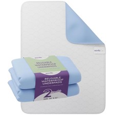 Incontinence Bed Pads - 2 Pack 34"x 52" 34 x 52 Inch Pack of 2 , Blue