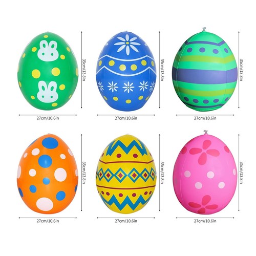6 Pcs Giant Inflatable Easter Eggs - Colorful PVC Decorations for Yard, Garde... - Picture 7 of 8