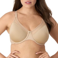 Bali Women's One Smooth U Ultra Light Illusion Neckline Underwire Bra, Nude,36C