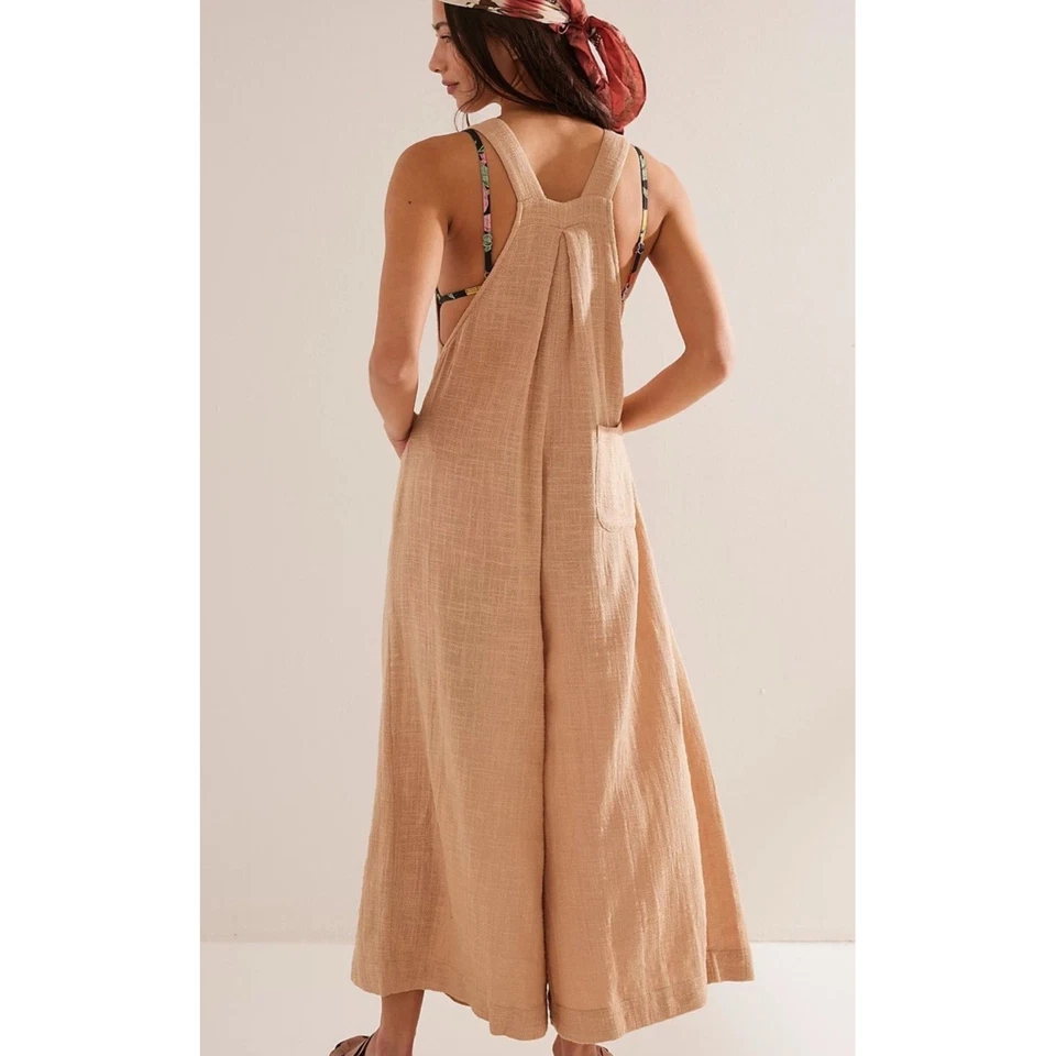 Mono Free People para mujer talla grande tostado 100 % algodón bañado por el sol Foto 3 de 4