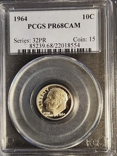 1964-P PCGS PR68CAM Roosevelt Dime Proof 10C Silver Free Shipping
