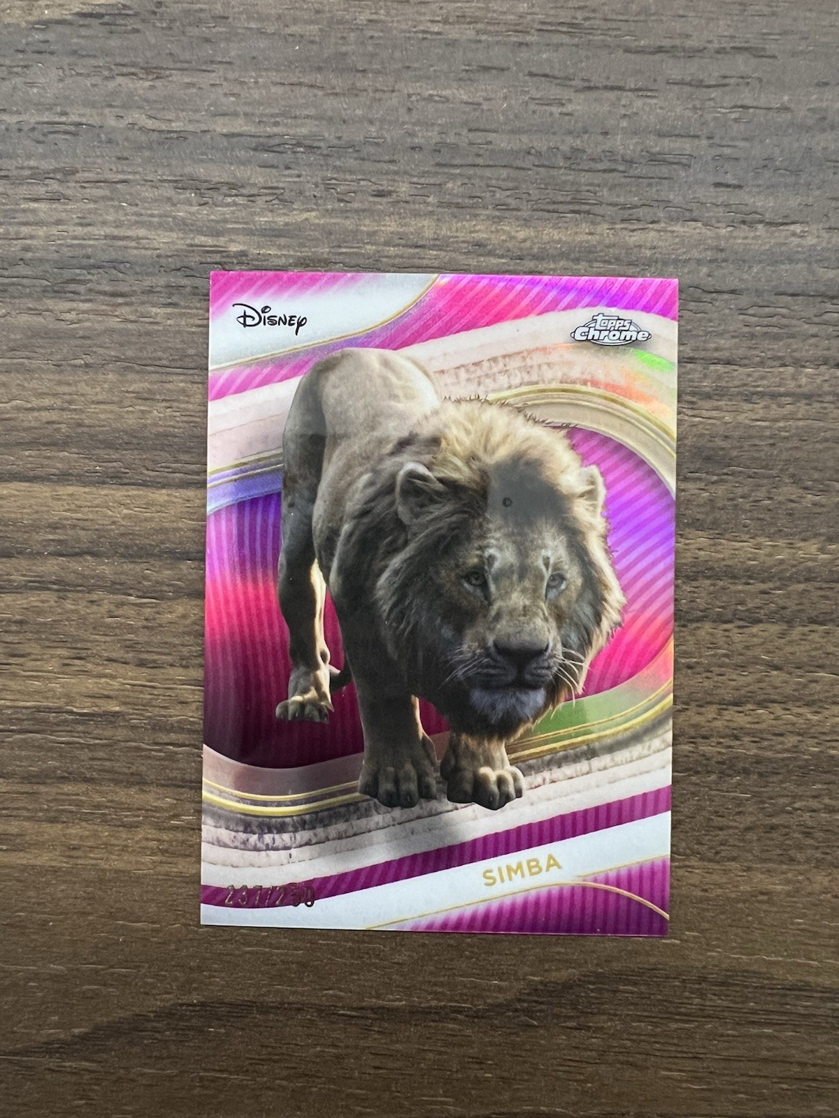 Simba 2025 Topps Chrome Disney #100 Pink Refractor /250 Price