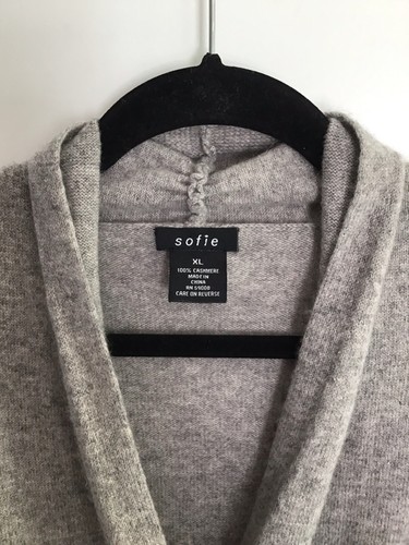 Sofie Women's 100% Cashmere Pullover Sweater Size XL Gray - Picture 2 of 4