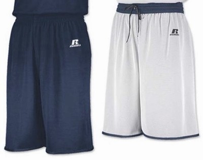 NEW Russell Women s Extra Large 7  Reversible Basketball Shorts Tie Waist Navy