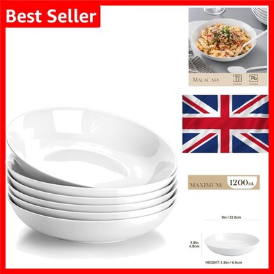 Serie Regular Pastaschalen 6er Set 1200ml Porzellan weiß Salat Suppe Pasta
