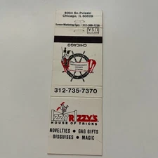 Izzy Rizzy's House Of Tricks Magic Chicago IL Vintage Matchbook Cover STK2-ZM1-5