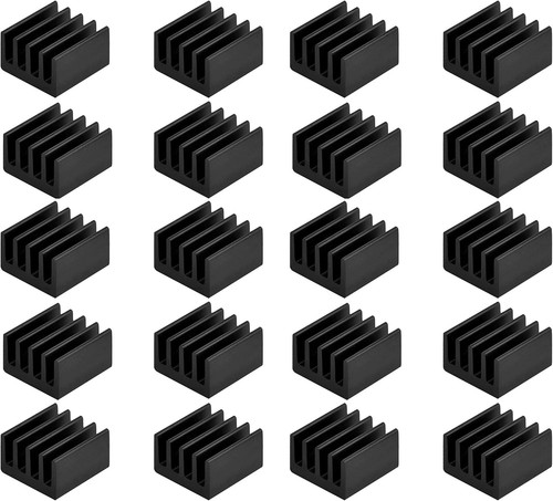 Easycargo 20pcs 9mm Small mini Heatsink Kit 9x9x5mm + 8.8x8.8x5mm Black - Picture 4 of 5
