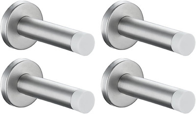 Door Stopper, 304 Stainless Steel Thicken 1mm Sound Dampening Door Stop Bumper W