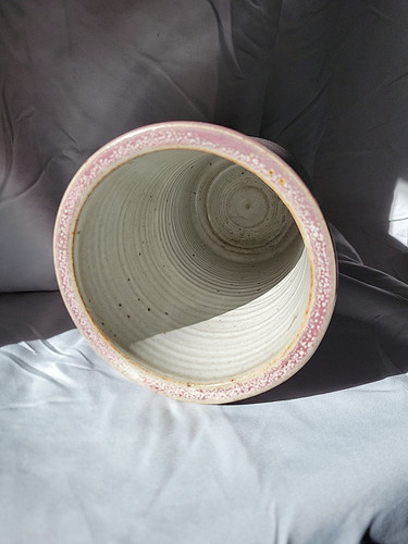 Vintage signierte Kunstkeramik Vase unbekannter Künstler 7" hoch McM - Bild 4 von 6