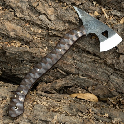 #ad Forged Heart tomahawk Full Tang Hatched Bushcraft axe functional Axe Sheath $110.00