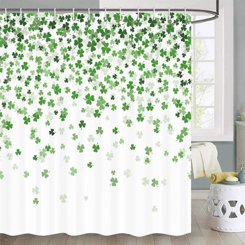 St Patricks Day Shower Curtain, Saint Patricks Shower Curtain Green Shamrock ...