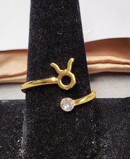 Louise Carter 14K Gold Plated Dainty Zodiac Taurus Ring sz 9