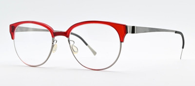 LINDBERG Brille 9803 46-17 135 P10 Strip Titanium Rot Silber Leicht Panto Small