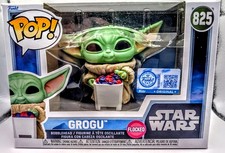 Funko Pop! Star Wars: Flocked Grogu w/Snack #825 Target Exclusive + Protector 