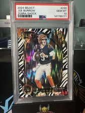 2024 Panini Select - Club Level Joe Burrow #230 Zebra Shock Prizm