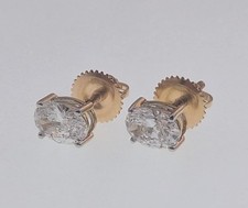 1 Ct Lab Grown Oval Diamond Stud Earring in 9K Gold Screw Back