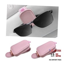 Pink Magnetic Leather Eyeglasses Hanger - 2 PCS Sunglasses Holders for Car Visor