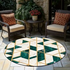 140cm 140cm1pc Elegant Round Area Mat - Modern Geometric Marble-like pattern in