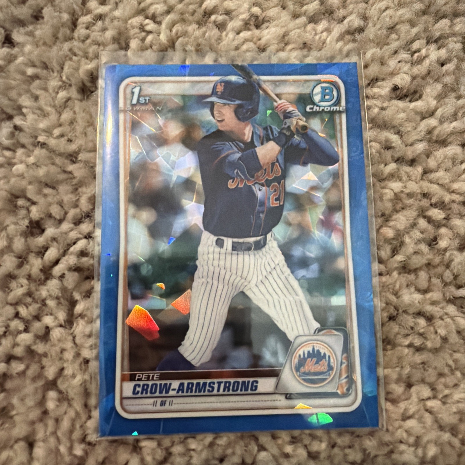 Pete Crow Armstrong #BD-72 Baseball Cards 2020 Bowman Draft Sapphire trading card — raw and PSA graded price guide