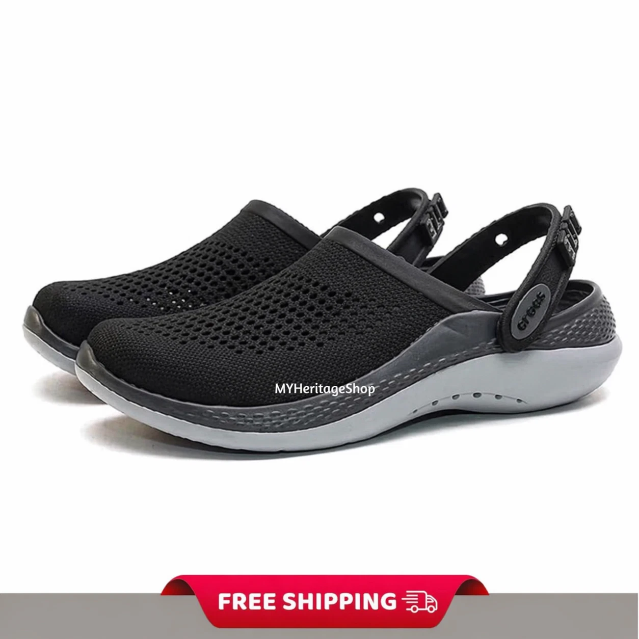 Crocs LiteRide Clog Black Slip On Sandal Men Women Comfort Lightweight