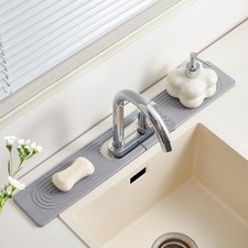 Stone Faucet Mat for Kitchen Sink with Oval Hole   23.6"  3.9" Diatomite Dry...