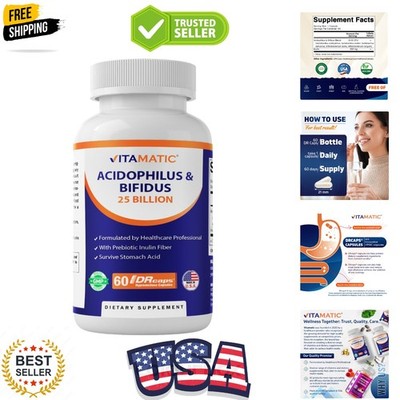 Acidophilus Bifidus 25 Billion DR Capsule - 60 Count - Digestive Support - Ma...