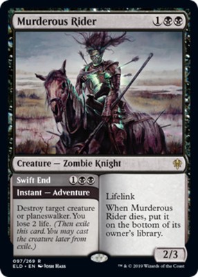 1 x Murderous Rider // Swift End - Throne of Eldraine - NM-Mint - MTG