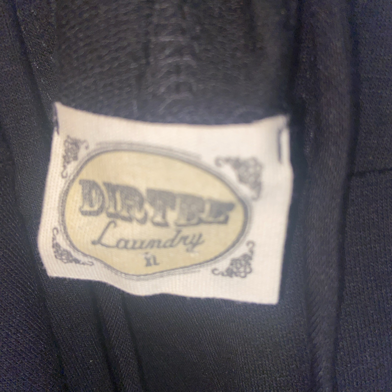 Dirtee Laundry XL Black Cropped Hoodie With Rose Appliqué