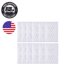 12 Elegant White Outlet Covers for Child Safety - Self-Closing and Easy Install