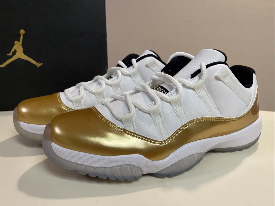 Air Jordan 11 ретро низкие 2016 ЦЕРЕМОНИЯ ЗАКРЫТИЯ белое золото размер 10,5 (528895-103) - Изображение 3 из 4