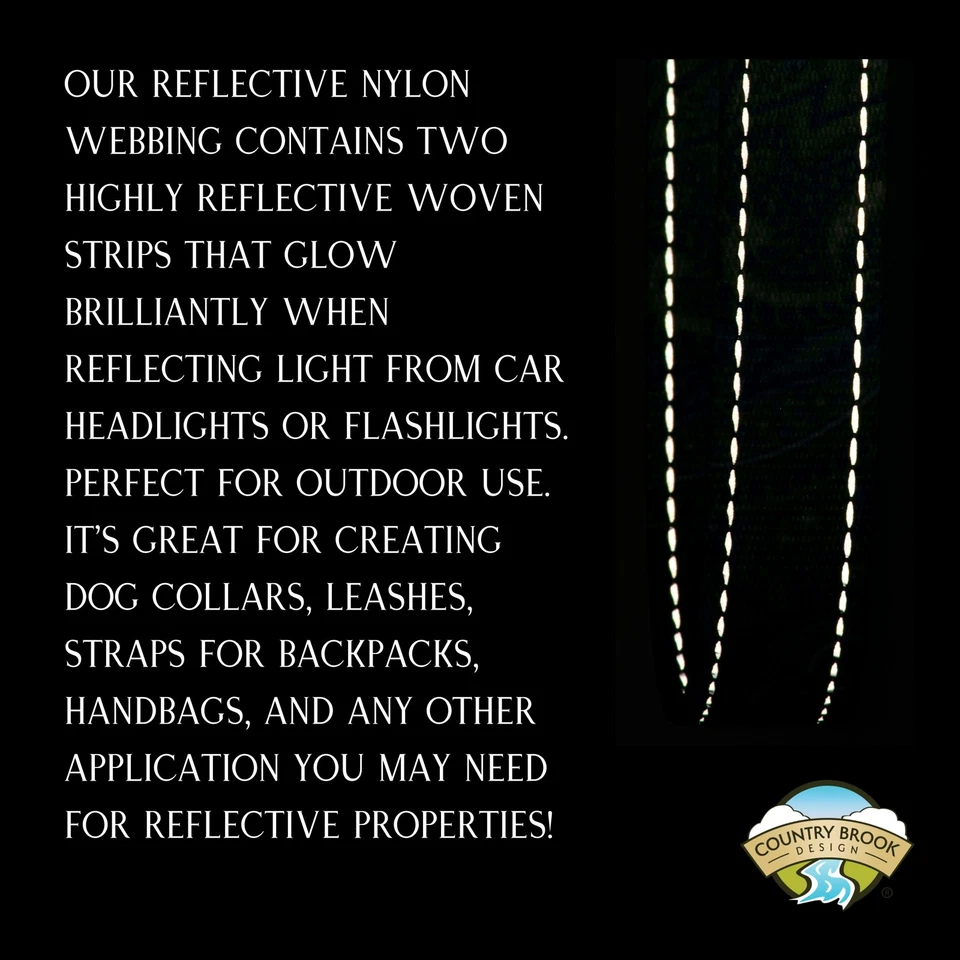 Country Brook Design® 3/4 英寸皇家蓝色反光尼龙织带,50 码 — 第 4/4 张图片