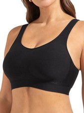 Truekind Womens Daily Comfort Wireless Shaper Bra Sz XXL 2XL Black 10022
