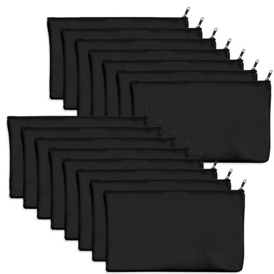 Reißverschluss-Taschen 15 Stück Dunkelschwarz 21x12 cm Baumw