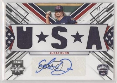 2019 Panini Elite Extra Edition Black 1/99 Lucas Dunn #USMS-LD Auto uk2