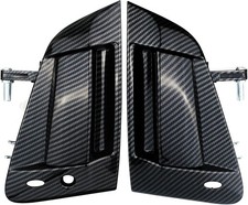 Pair Exterior Door Handle Assembly Front Left Right Side Carbon Fiber Compatible