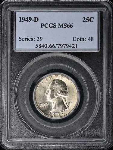1949-D 25C Washington Quarter PCGS MS66
