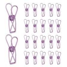 50Pcs 1.26" Paper Office Binder Clips, Metal Paper Clamps, Purple