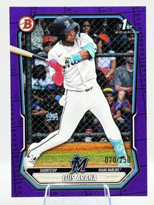 2026 Bowman Luis Arana Prospects Purple Pattern #/250 Marlins #BP-72 1st Rookie