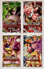 DRAGONBALL SUPER X4 BOOSTER SEALED CARD GAME WILD RESURGENCE WITH 12 CARDS