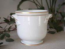 Vista Alegre Porcelain Wine Cooler, White Porcelain With Gold Rim, Portugal