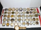 52 VINTAGE MECHANICAL PARTS WRISTWATCHES. SEIKO, BULOVA, BENRUS. NON WORKING