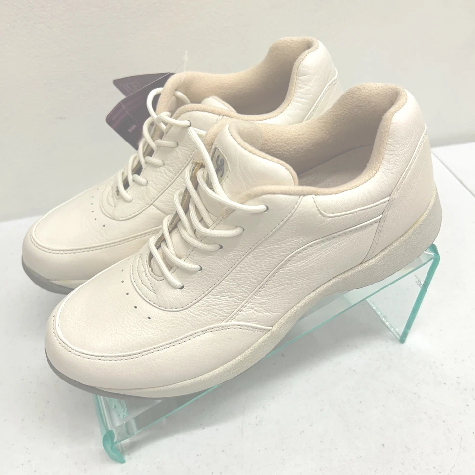 Supremes By Softspots нескользящий устойчивый женский размер 8 M белая кожа на шнуровке новый - Изображение 2 из 4