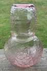 Pink Depression Wild Rose Bed Side Glass Carafe w/Tumbler--Free Ship