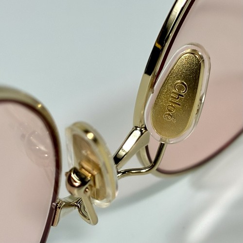 Chloé 56 mm runde rechteckige wandelbare Sonnenbrille gold beige grün NEU Designer - Bild 14 von 24
